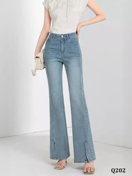  Q202-Quần Jeans Ống Ôm Loe Túi Bướm 