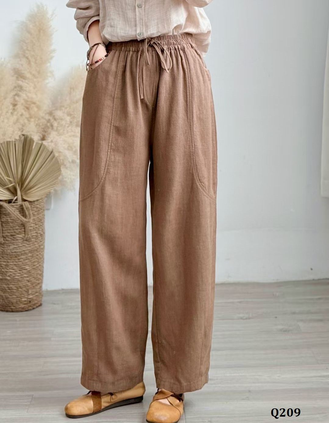  Q209-Quần Linen Dây Rút 