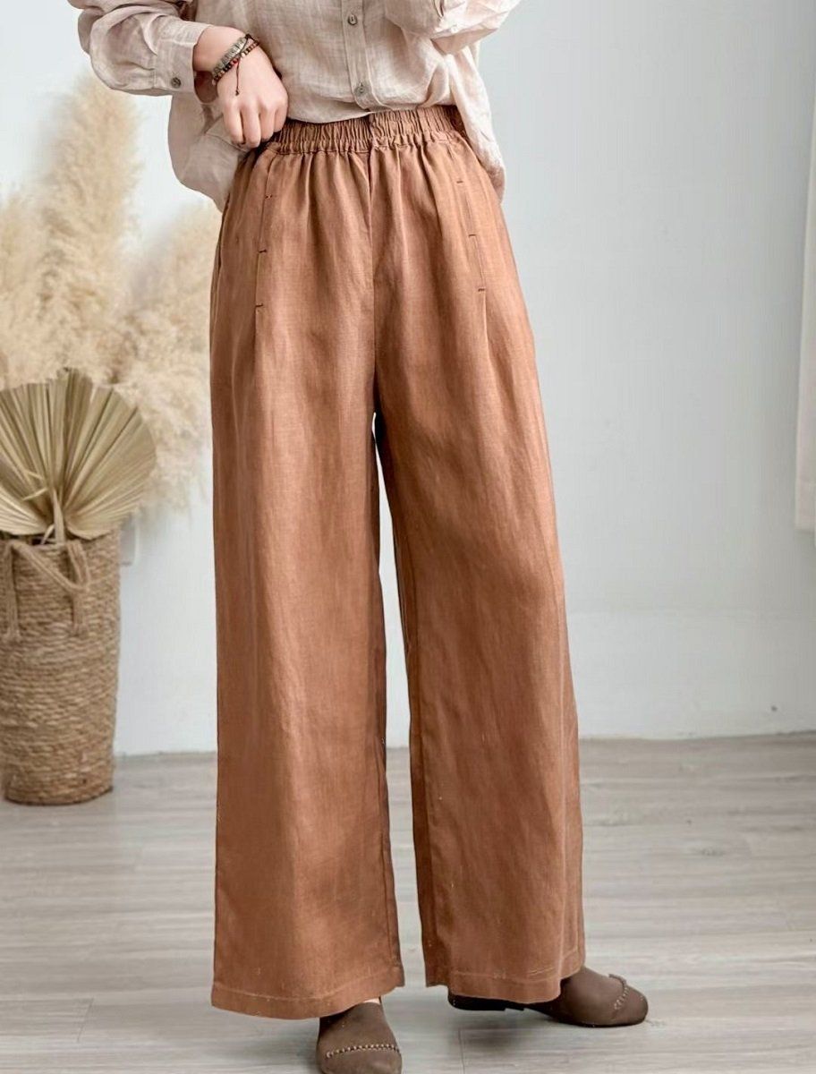  Q218-Quần Linen Ống Rộng Li Kiểu Nghệ Thuật 