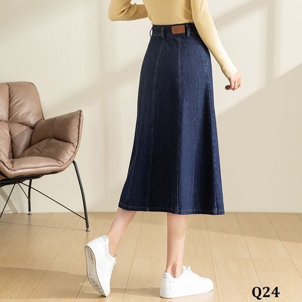  Q24-Chân Váy Chữ A Denim Thanh Lịch 