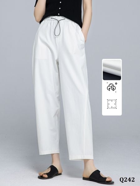  Q242-Quần Âu Lụa Poly Dây Rút 9 Tấc 