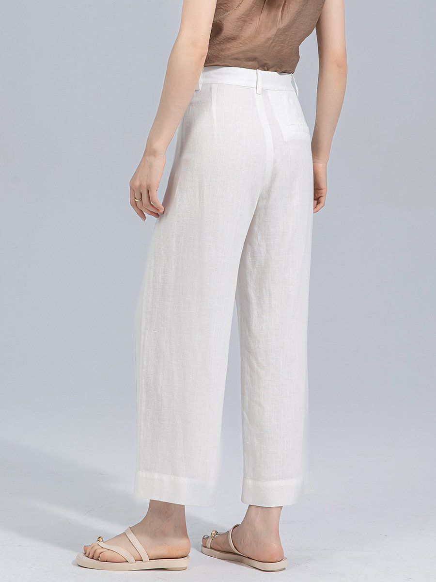  Q261-Quần Linen Lụa Mềm Mại Sườn Đôi 9 Tấc 