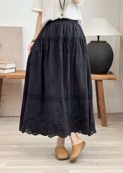  Q266-Chân Váy Ren Thêu Xòe Nhẹ Nhàng Kiểu Pháp 