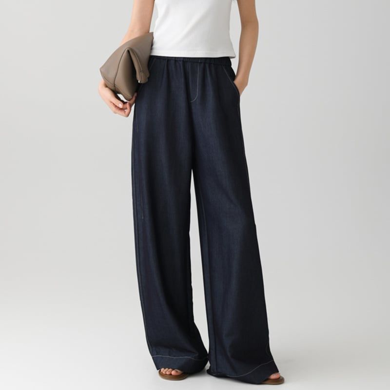  Q278-Quần Jeans Ống Rộng Lưng Thun 