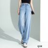 Q38-Quần Jeans Lụa Lưng Cao Wash Lỗ Năng Động