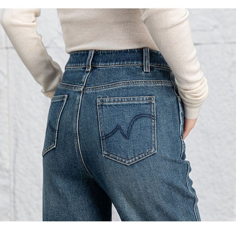  Q43-Quần Jeans Ống Loe Lai Kiểu 