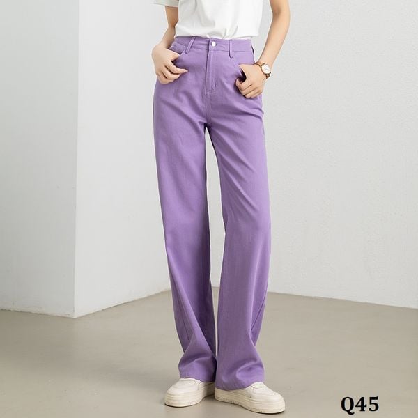  Q45-Quần Jeans Ống Đứng Tối Giản 