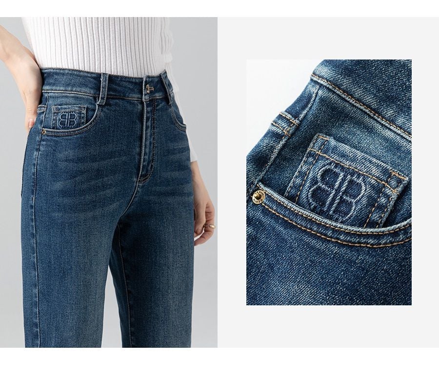  Q46-Quần Jeans 9 Tấc Gấp Gấu 