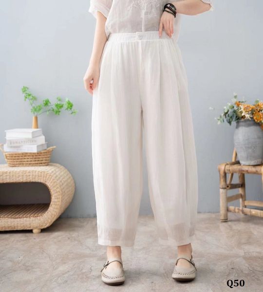  Q50-Quần Thổ Linen Hai Lớp 