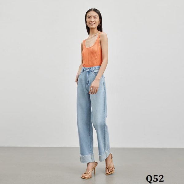  Q52-Quần Jeans Co Dãn Eo Cao 9 Tấc 