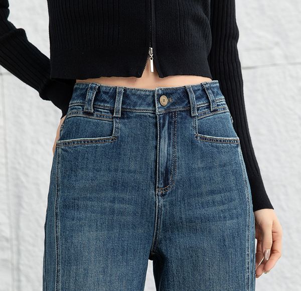  Q57-Quần Jeans Ghép Sườn Nghệ Thuật 