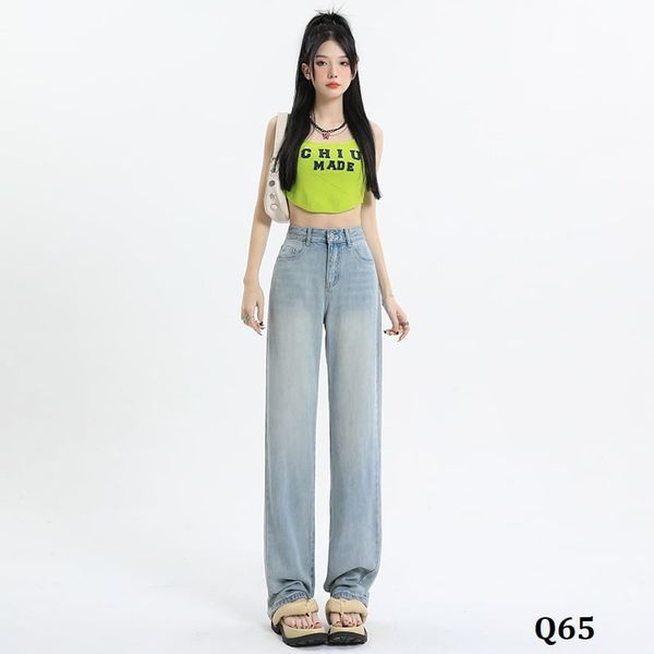  Q65-Quần Jeans Lụa Ống Suông Wash 