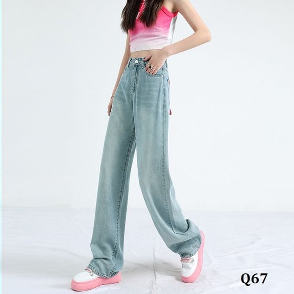  Q67-Quần Jeans Lụa Ống Suông 