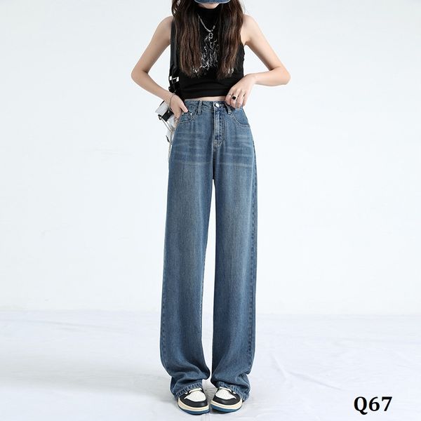  Q67-Quần Jeans Lụa Ống Suông 