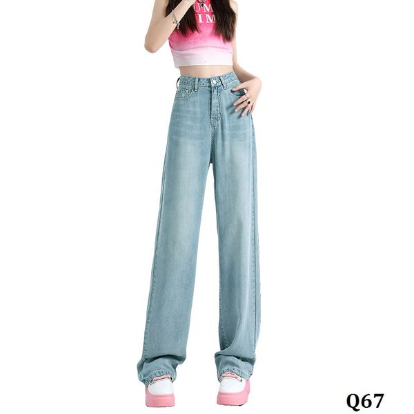  Q67-Quần Jeans Lụa Ống Suông 