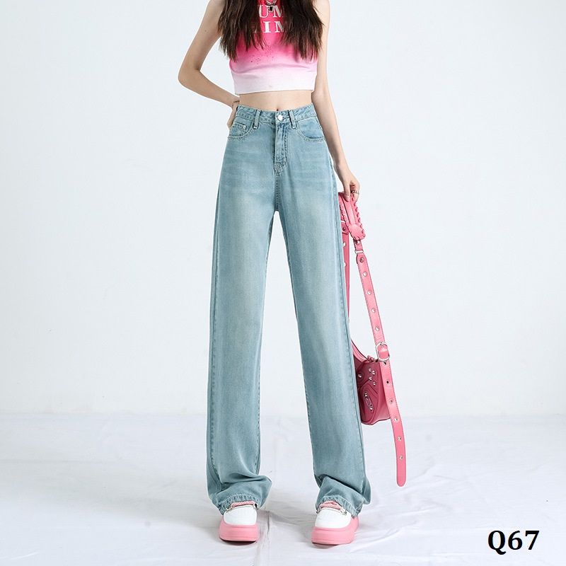  Q67-Quần Jeans Lụa Ống Suông 
