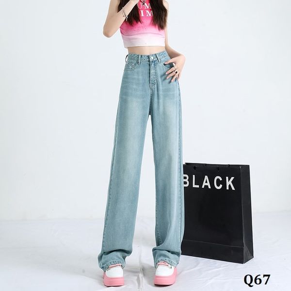  Q67-Quần Jeans Lụa Ống Suông 