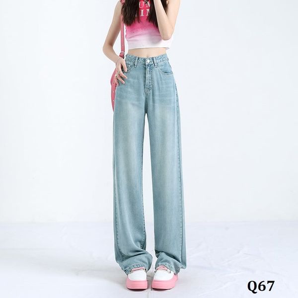  Q67-Quần Jeans Lụa Ống Suông 