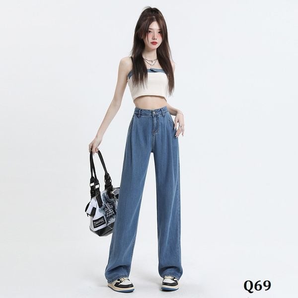  Q69-Quần Jeans Lụa Gấp Ly Nghệ Thuật 