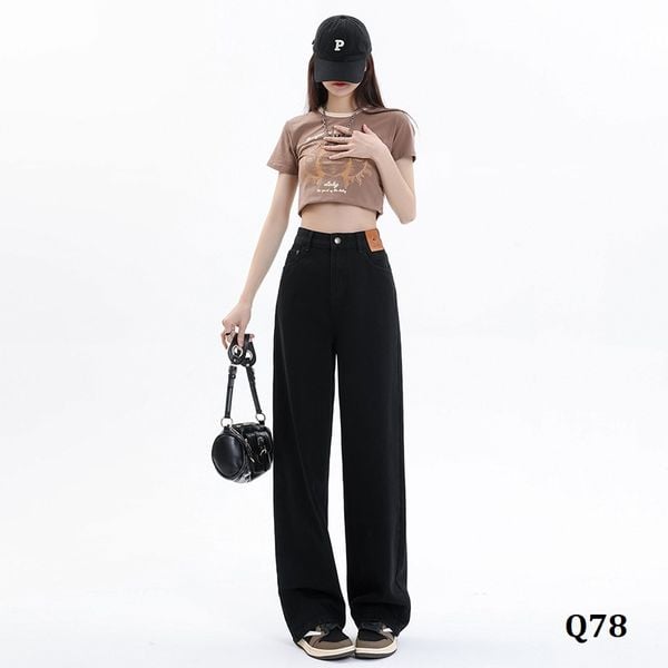  Q78-Quần Jeans Lụa Đen 