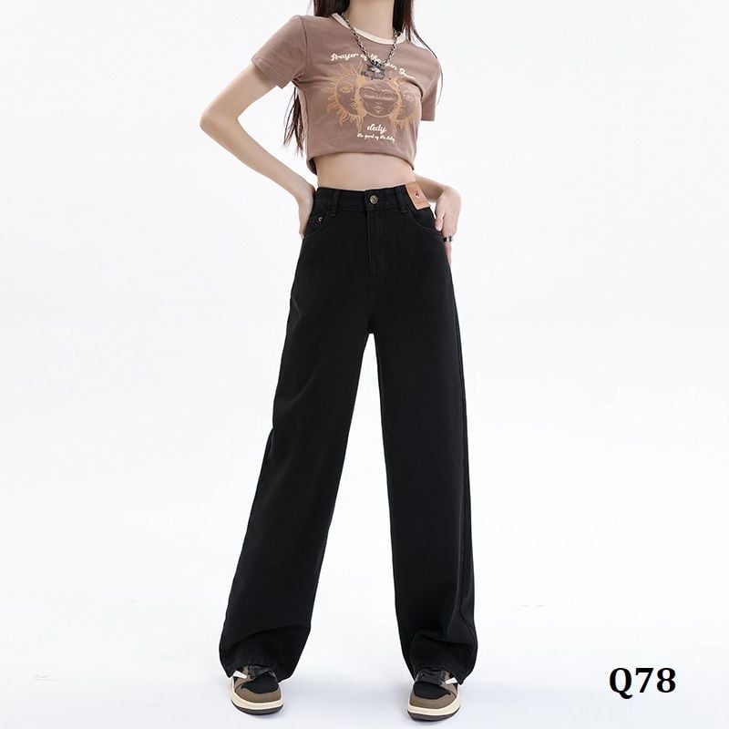  Q78-Quần Jeans Lụa Đen 