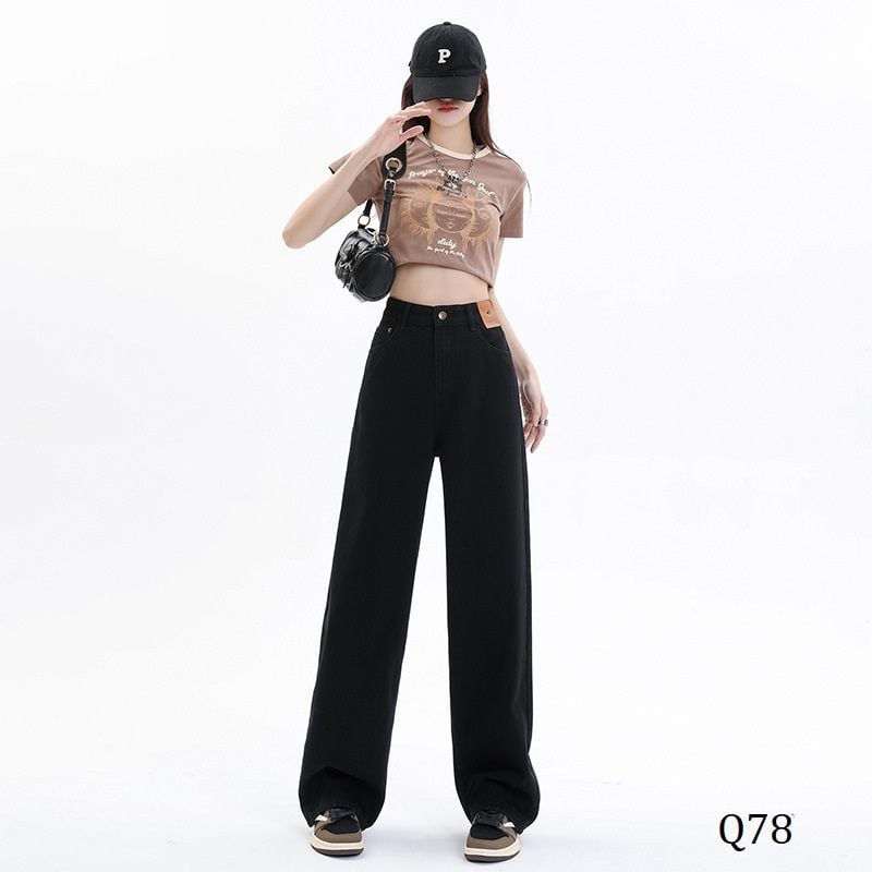  Q78-Quần Jeans Lụa Đen 