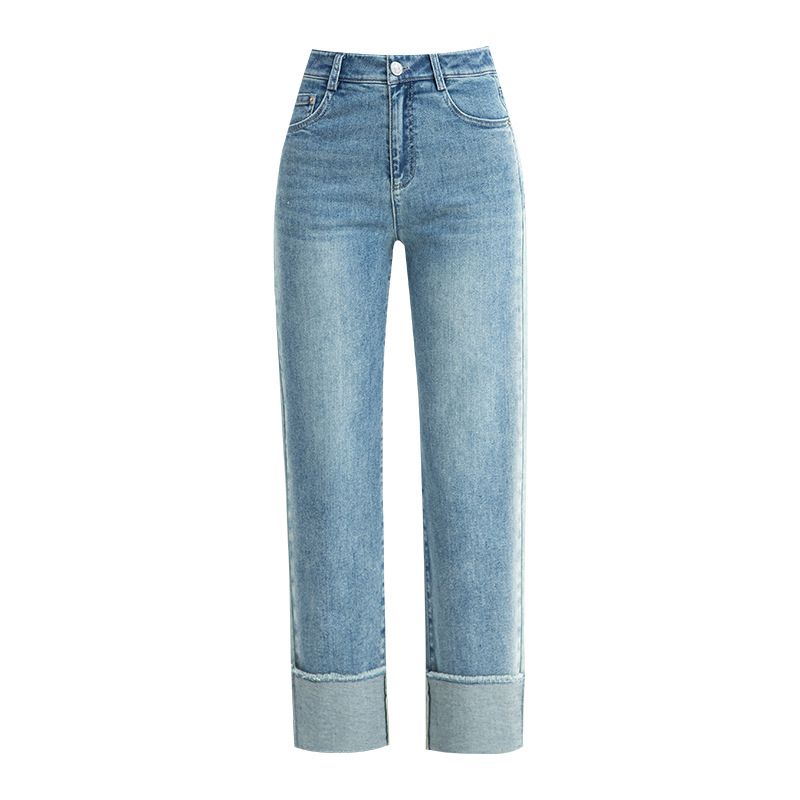  Q89-Quần Jeans Co Dãn Lưng Cao Wash Sườn 