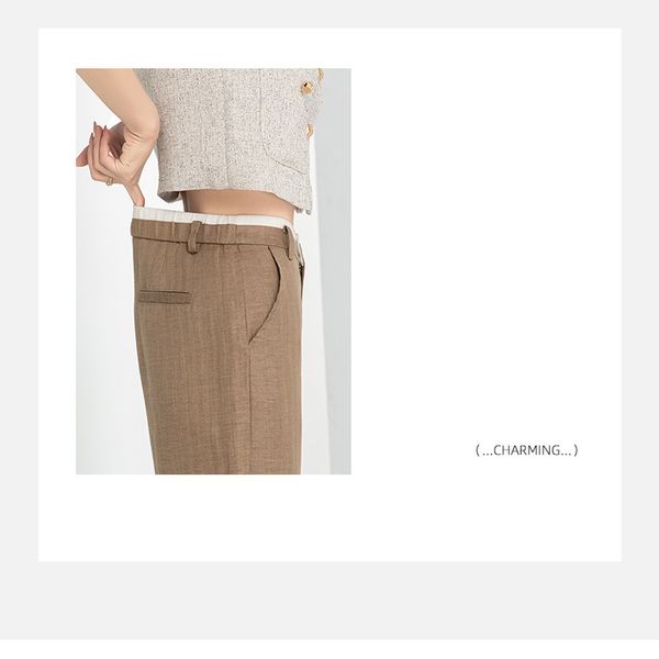 Q91-Quần Linen Lụa Viền Lưng 9 Tấc 