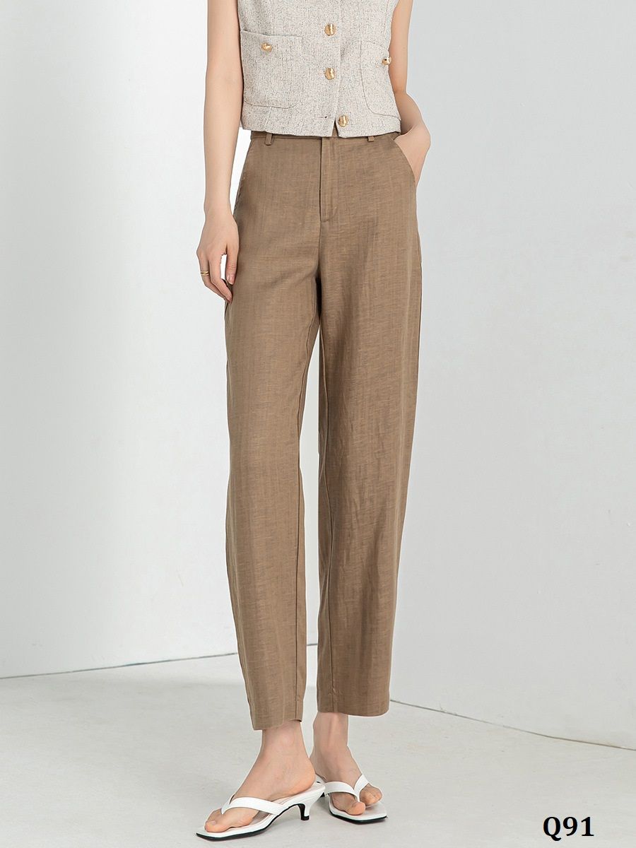  Q91-Quần Linen Lụa Viền Lưng 9 Tấc 