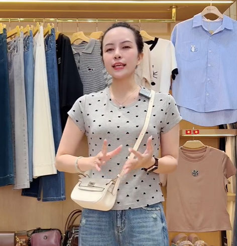  AT33-Áo Thun Lụa Ép Tim Nhung 