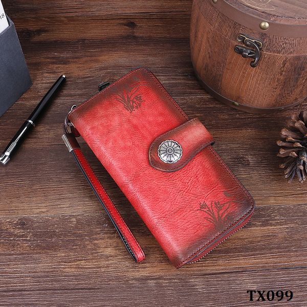  TX099-Ví Da Thật Handmade Phong Cách Cổ Điển 