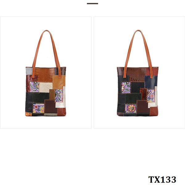 TX133-Túi Xách Da Thật Phối Màu 