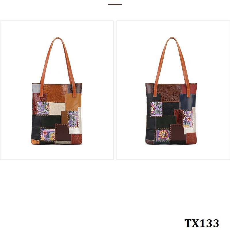 TX133-Túi Xách Da Thật Phối Màu 
