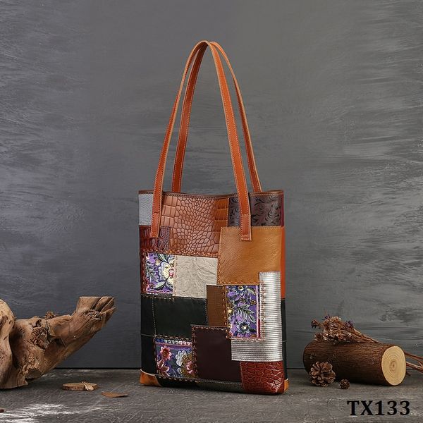  TX133-Túi Xách Da Thật Phối Màu 