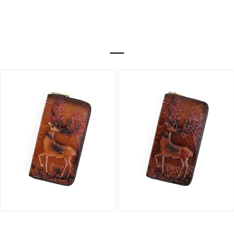  TX138-Ví Cầm Tay Da Thật Hươu Nai 