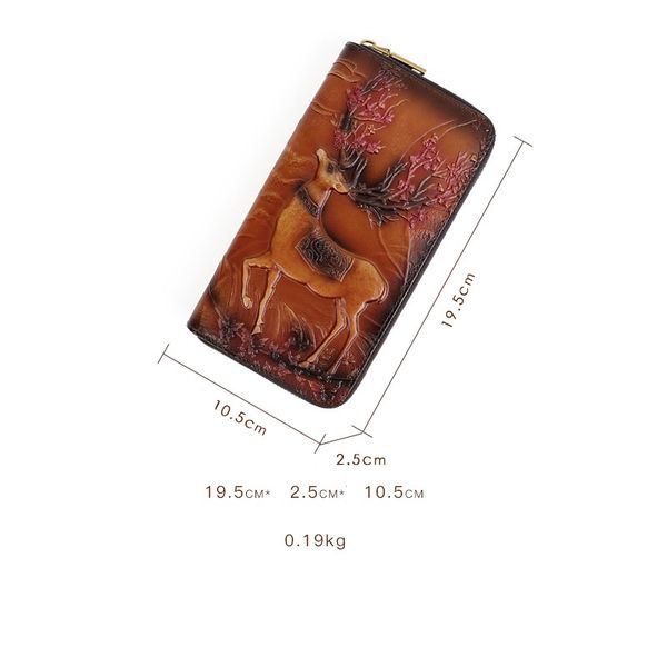  TX138-Ví Cầm Tay Da Thật Hươu Nai 