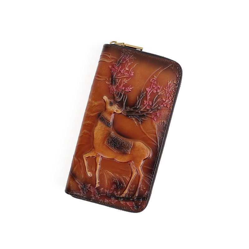  TX138-Ví Cầm Tay Da Thật Hươu Nai 