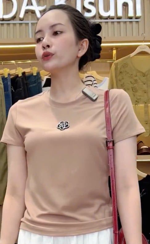  AT22-Áo Thun Lụa Mịn Đính Hoa Hồng 