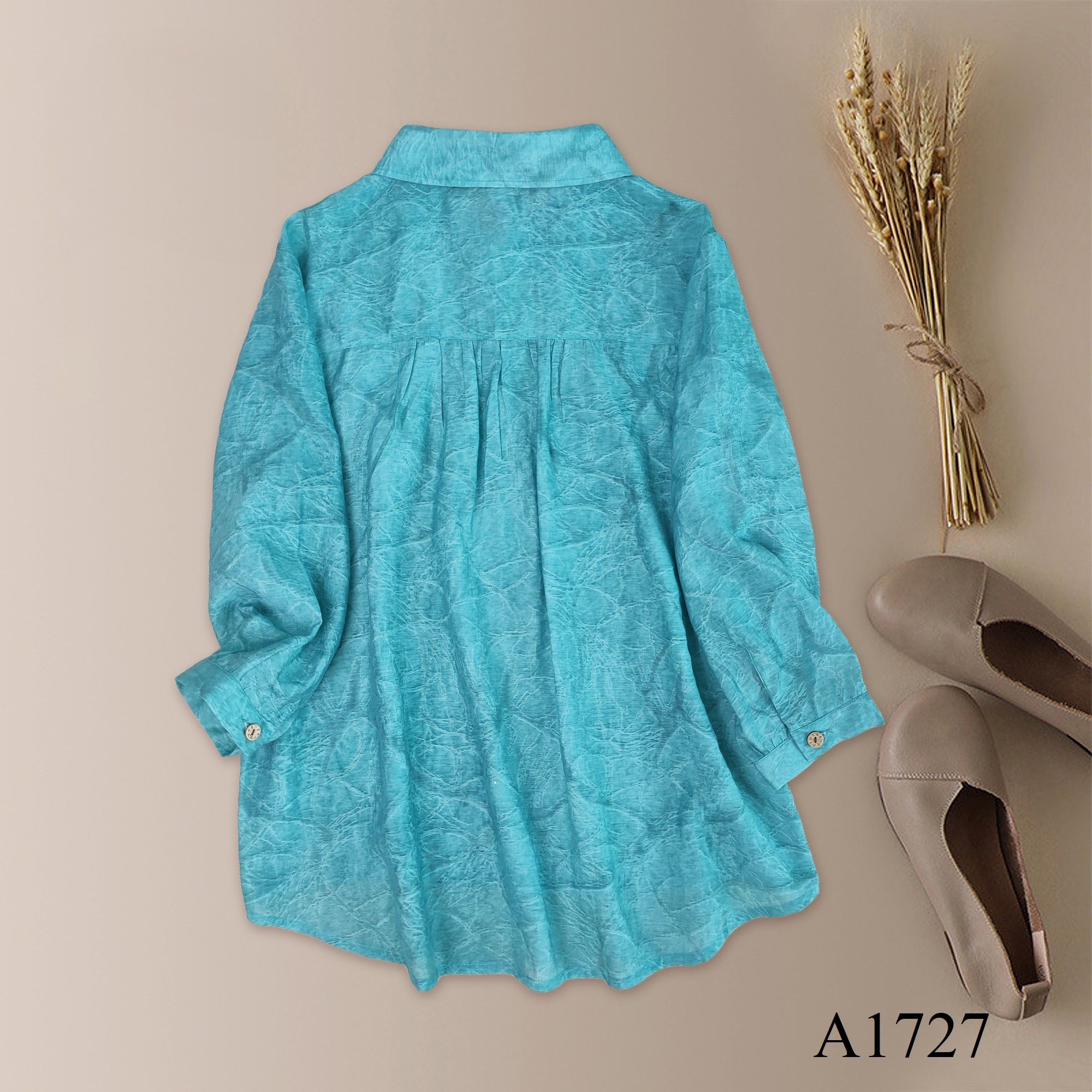  A1727_Áo  Tencel Jacquard Bèo Ngực 