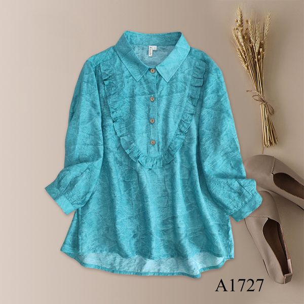  A1727_Áo  Tencel Jacquard Bèo Ngực 