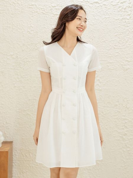  D146_ Đầm Cotton 2 Túi Đai Eo 