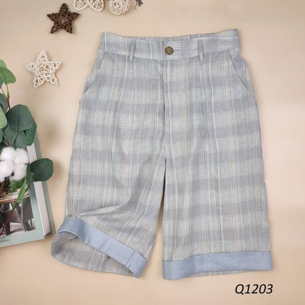  Q1203_ Quần Sọc Linen Ngang Gối 