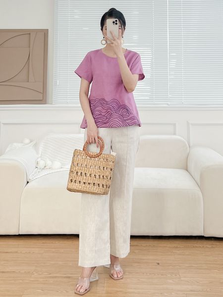  Q1147-Quần Suông Linen Ly Giữa 