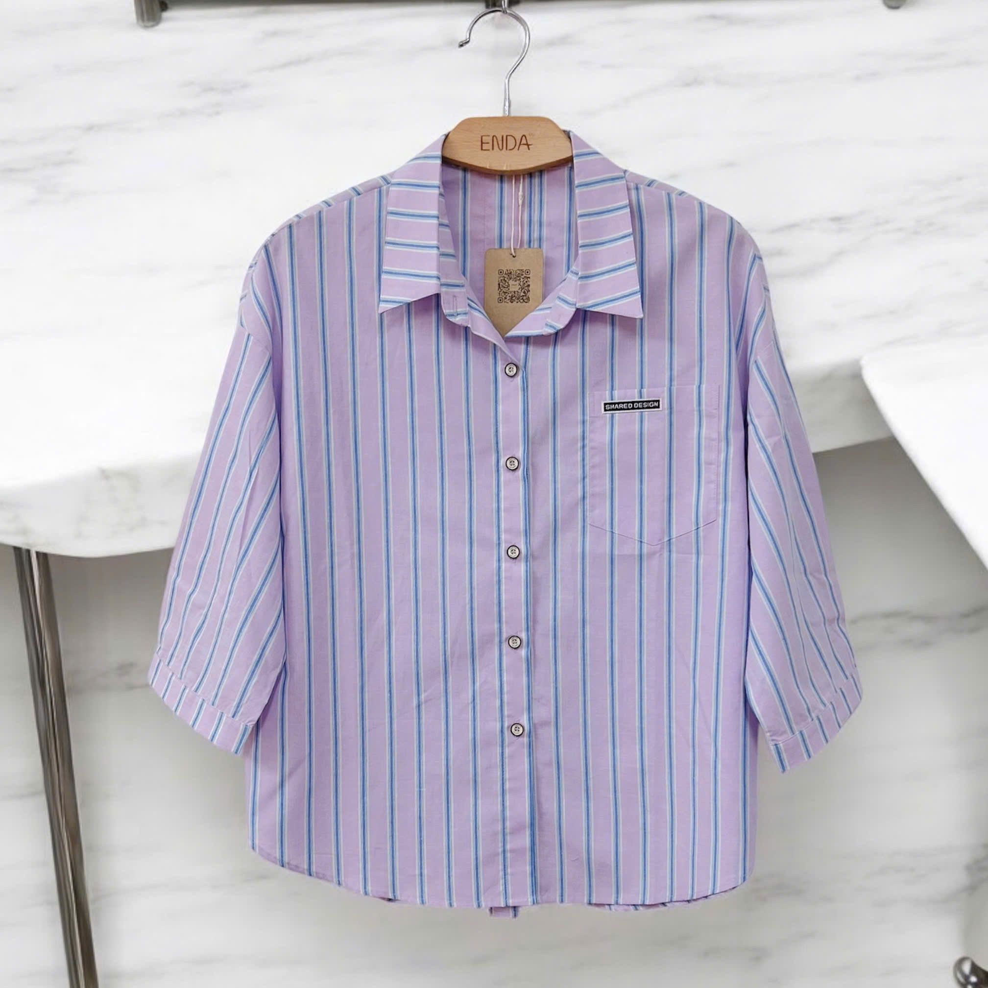  A578-Áo Sơ Mi Sọc Cotton 