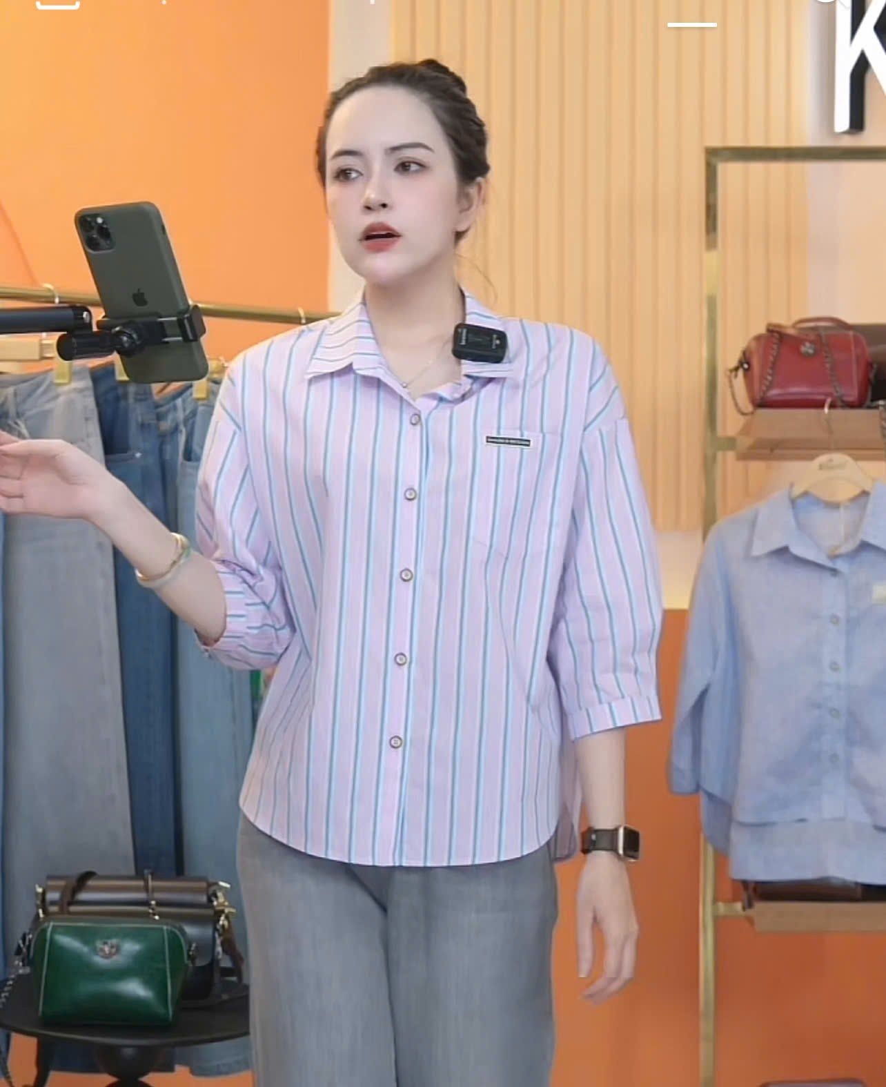  A578-Áo Sơ Mi Sọc Cotton 