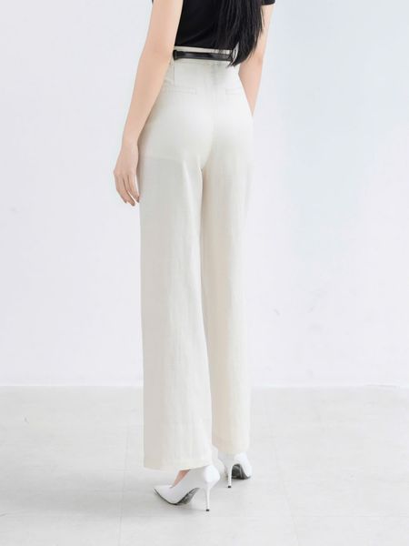  Q178-Quần Suông Linen Tencel Khóa Kéo 