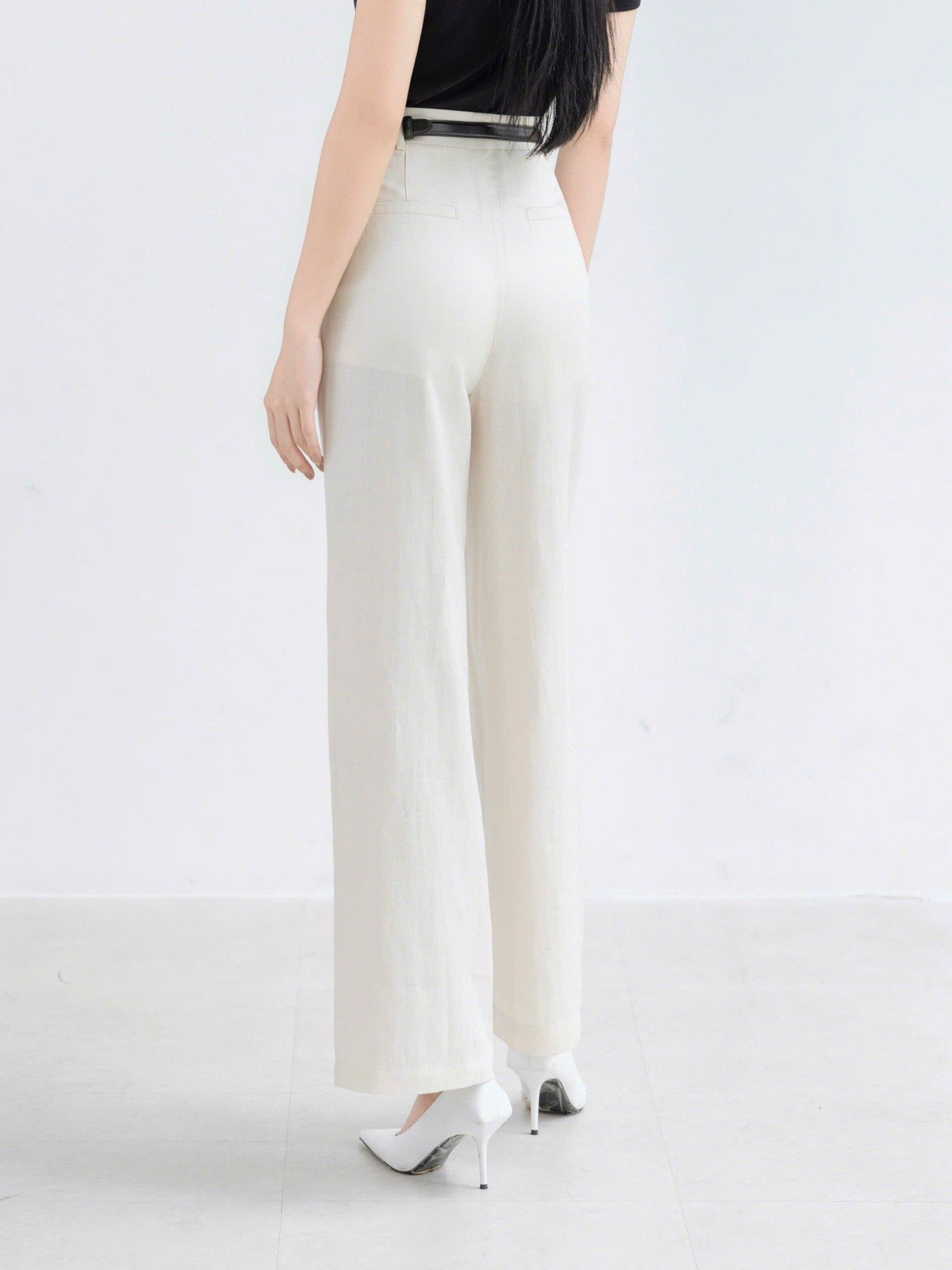  Q178-Quần Suông Linen Tencel Khóa Kéo 