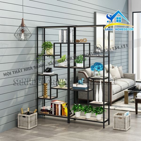  Kệ Trang Trí Phòng Khách Khung Sắt Hiện Đại - Kttt120 