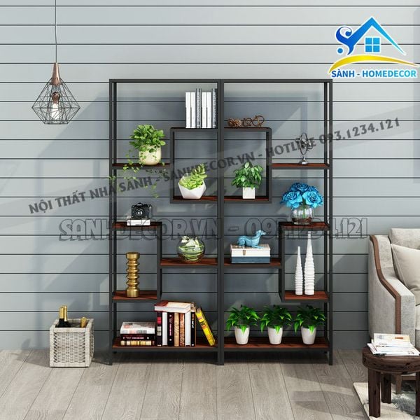  Kệ Trang Trí Phòng Khách Khung Sắt Hiện Đại - Kttt120 