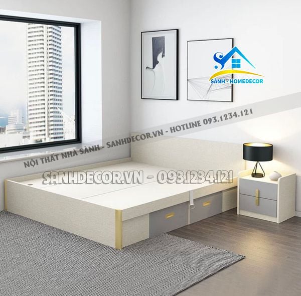  Giường Ngủ Kèm Ngăn Hộc Kéo Đa Năng - Sg116 